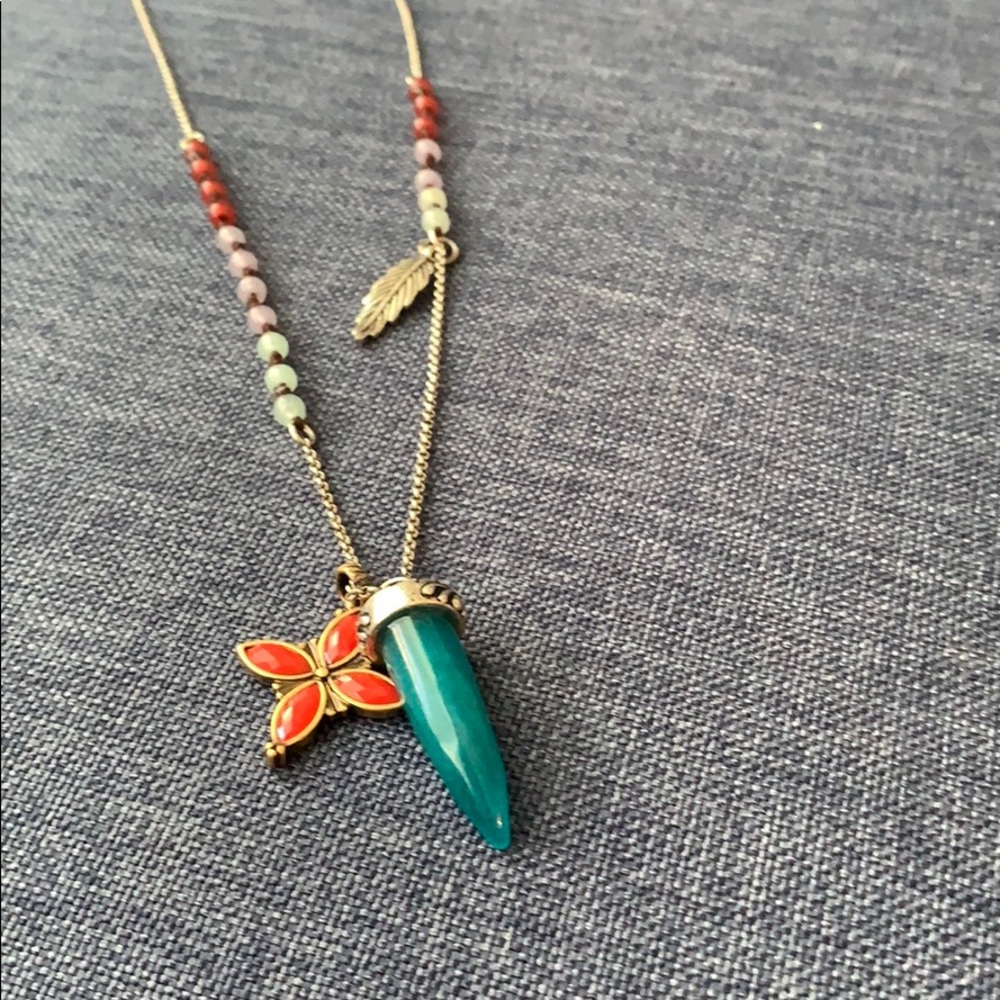 Lucky Brand Silver and Blue Stone Necklace